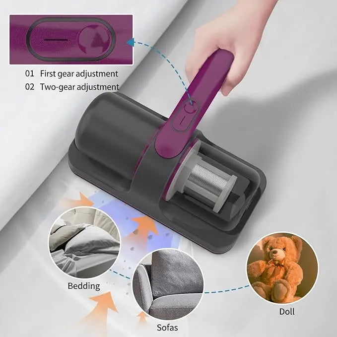 Smart & Heavy Duty Dust & Mite, Cordless Dust Mite Vacuum, Electric UV Mite Remover, Mini Vacuum Cleaner Lint Remover SJ Avenue