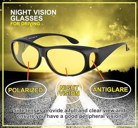 Night Driving Glasses, Over Sun Glasses UV Protection, Polarized Sunglasses Men Women SJ Avenue