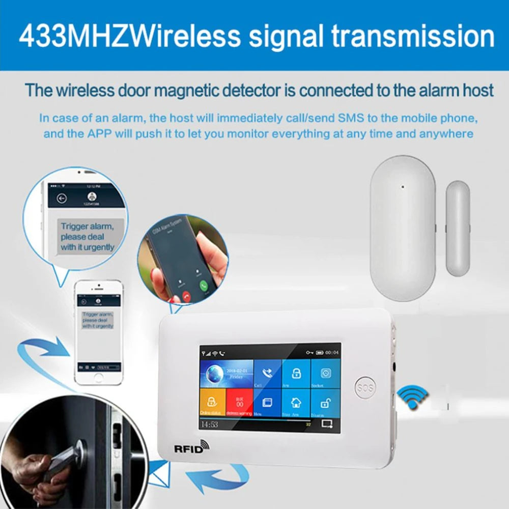 Wireless Magnetic Sensor Window Door Sensor for All RF 433Mhz Home Alarm Security Smart Gap Sensor to Detect Open Door TUYA